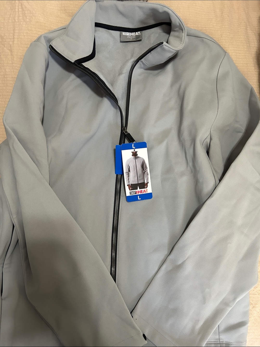 32 Heat Men's Light Gray Full-Zip Jacket - L